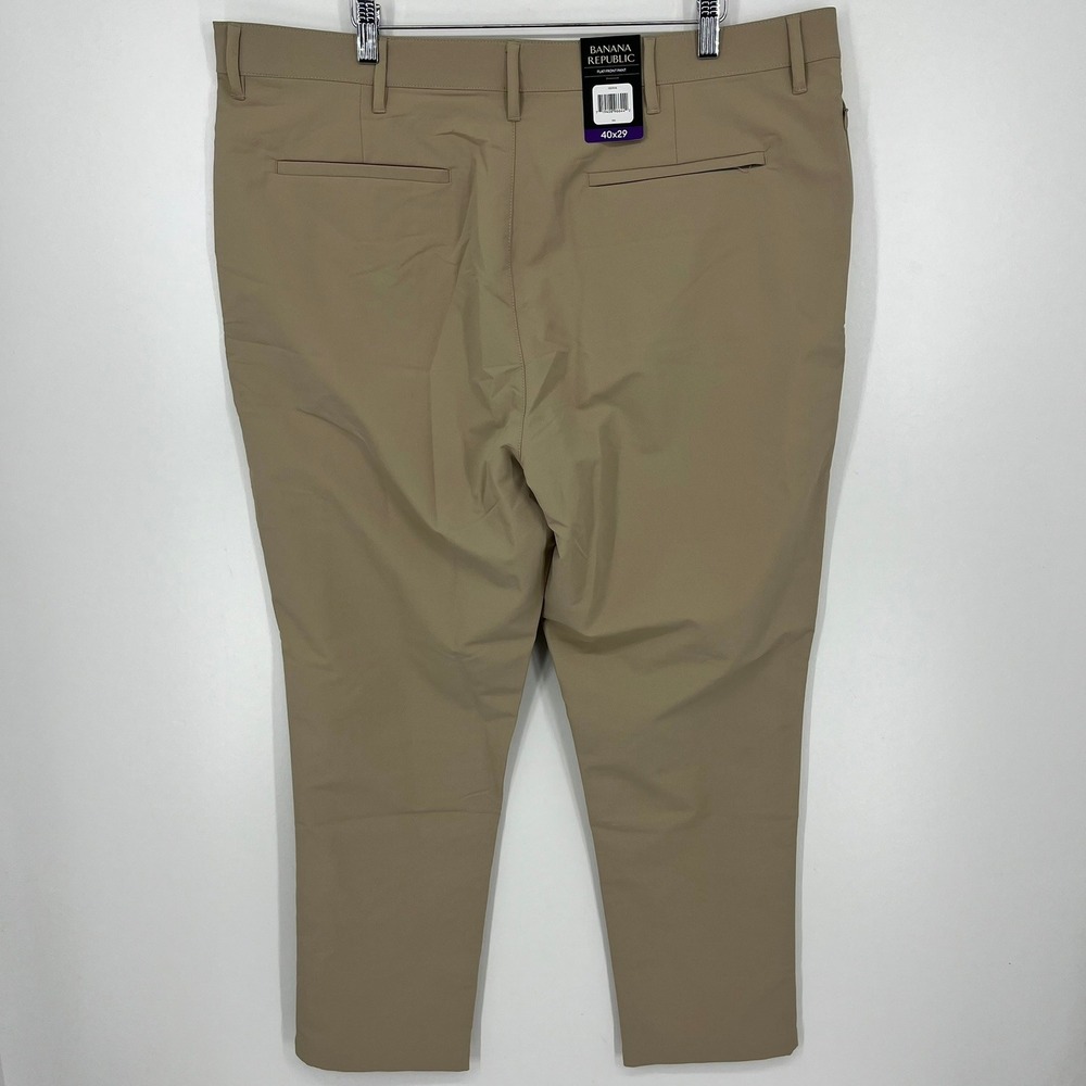 Banana Republic Mens Flat Front Pants Tan 40x29 Business Casual Chinos New NWT